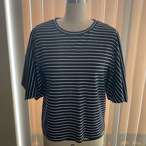 Club Monaco Striped Blouse w/Asymmetrical Sleeves